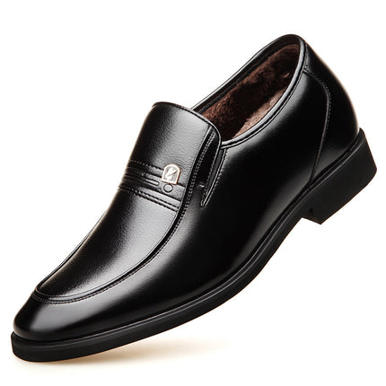 Factory 2023 spring men's leather shoes business formal wear increased men's shoes casual pointed wedding shoes a generation of hair