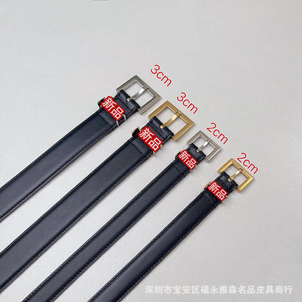 New Letter-Pattern Clothing Skirt Belt, Internet Celebrity Style, Pin Buckle, Genuine Leather Waist Belt for Jeans and Dresses
