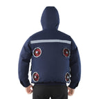 666 navy blue hooded single clothes / 3XL