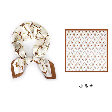 Spring and Summer 70cm Small Square Scarf Women's Autumn and Winter New Foreign Style Fashion All-match Shake Tone Same Scarf Scarf