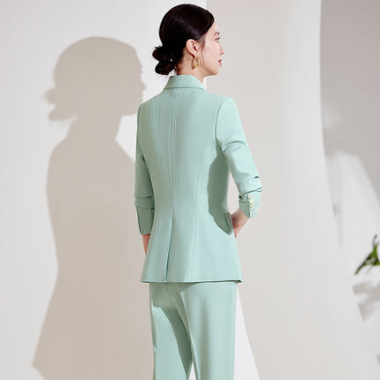 Cross-border Suit suit Women's Spring and Autumn Business Wear Temperament High-end Goddess Fan Leisure Commuter Dress Suit Work Clothes