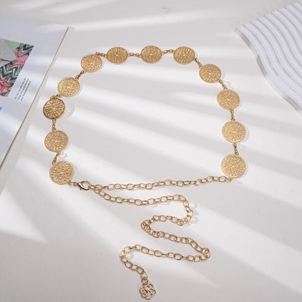 European and American Fashion Metal Waist Chain for Women Retro Popular Bohemian Ethnic Style with Dress Shirt Chain