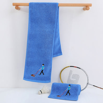 Cotton towel lengthened 1.1 meters sports gym running towel yoga towel sweat towel LOGO embroidered word