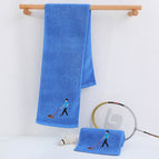 20*110cm / Men Walking Dog Blue