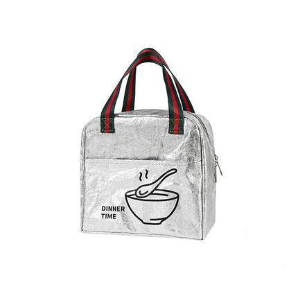 Washable Kraft Paper Lunch Bag, High-Looking Lunch Box Bag, Office Worker with Lunch Bag, Hand-Carrying Aluminum Film Insulation Bag, Waterproof