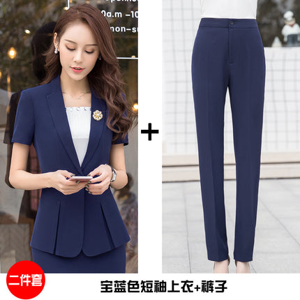 Small Suit Women's Jacket Korean Style Slim-fit Slimming Short-sleeved Suit Professional suit Women's Summer OL Sweat Steamed Foot Bath Work Clothes