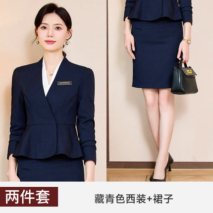 Business attire suit female temperament sales department tooling hotel front desk work clothes beautician jewelry store work clothes autumn