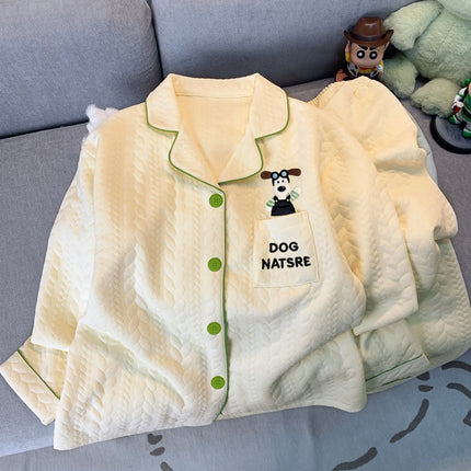 Source Factory (Real Shot) Air Cotton 240g Embroidered Gromi Dog Pajamas Loose Casual Cute Set