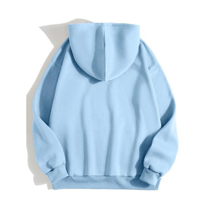 Amazon Aliexpress Cross-Border European and American Clothing 2025 Autumn and Winter Velvet Zipper Loose Pure Color Hooded Sweatshirt for Women