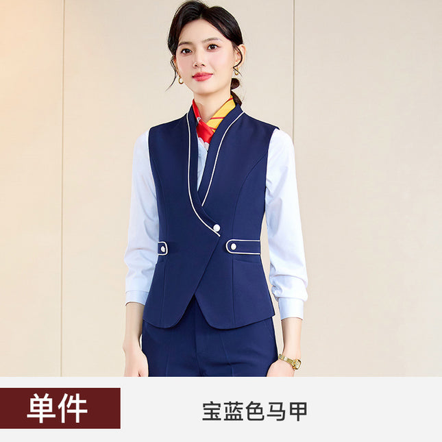Stewardess Uniform Female Professional suit Railway Flight Attendant Student Tooling Sales Hotel Front Desk Beautician Work Clothes