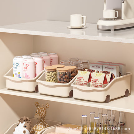Cross-border Kitchen Storage Box Cabinet Desktop Storage Plastic Cabinet with Pulley Pot Lid Seasoning Storage Rack Amazon