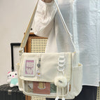 Beautiful white free pendant + white fur ball pendant