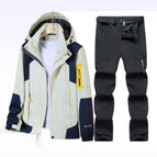 Men's ivory white + black pants / L