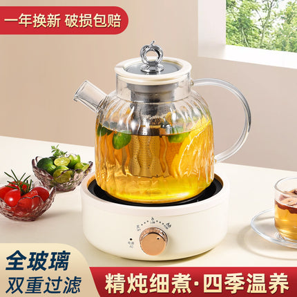 Health Pot Multifunctional Home Office Thickened Glass New Tea Maker Kettle Flower Tea Pot Gift 110V