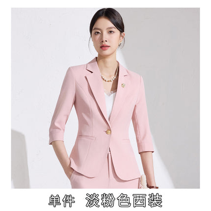 Business attire women's pants suit 2025 spring and summer workplace formal attire interview tooling seven-sleeve suit jacket ol overalls