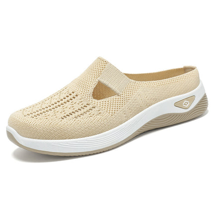Shoes Women's Summer New Slip-on Slippers Mesh Hollow Casual Shoes Soft Sole Comfortable Moms Shoes