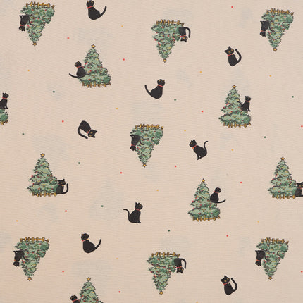 Cotton Water Slurry Printed Fabric Christmas Watch Cat Floral Cloth Autumn and Winter Home Clothes Set Scarf Children's Clothing Fabric