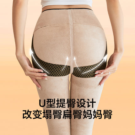 Shark Pants for Women, Fleece-Lined and Thickened, for Autumn and Winter, 2026 New Model, Black, Butt-Lifting, Leg-Slimming, Nylon Yoga Leggings