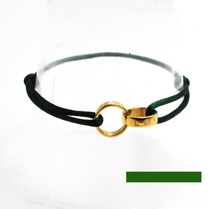 Cross-border supply Foreign Trade hand-woven couple stainless steel bracelet love double ring bracelet adjustable bracelet