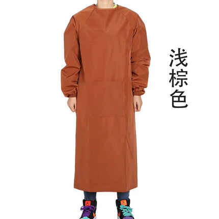 Long sleeve apron overalls oil-proof waterproof adult men's and women's overalls kitchen work work anti-dress apron wholesale