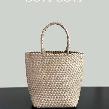 Hand-Woven Shoulder Bag Large Bag Women's Large Capacity Tote Bag Summer Portable Vegetable Basket Bag Holiday Beach Bag
