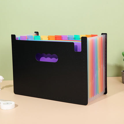 Accordion File Folder with 13/25 Compartments for Student Test Paper Classification, Edge-Bound Portable Document Bag, Test Paper Storage Bag