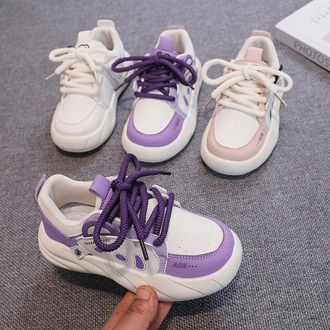2024 Spring Children's Sneakers for Girls, Versatile White Shoes for Boys, Kids' Sports Shoes, Lightweight and Comfortable for Dropshipping