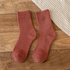 Solid color terry: brick red / 5 pairs/free size