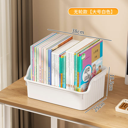 Book Storage Box with Pulley Student Dormitory Desk Schoolbag Storage Box Desktop Storage Basket Sorting Classroom Book Box