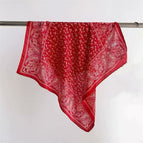 Cashew flower red silk scarf / 68X68