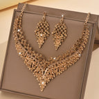 1386 champagne gold necklace earrings