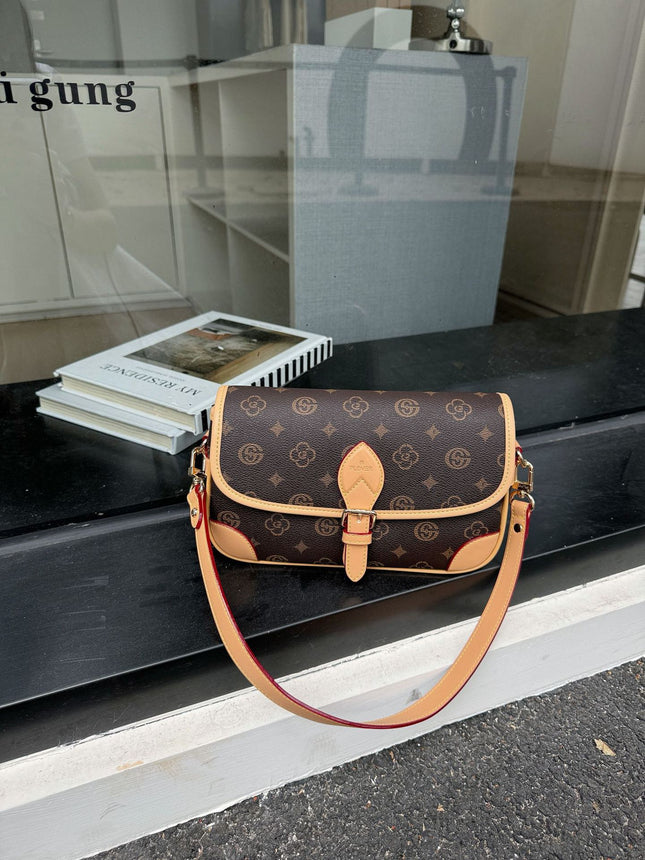 Cross-Border Bags for Women 2025 New Style Printed Shoulder Bag Retro Presbyopic Small Square Bag Trendy Crossbody Bag Wholesale