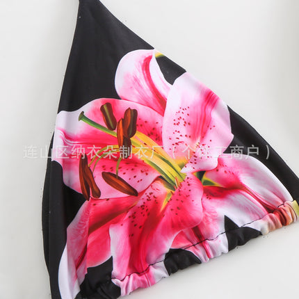 2025 New Printed Halter Neck Bikini, Sexy and High-End Swimwear for the Beach, Ultra-Revealing Two-Piece Swimsuit for Women
