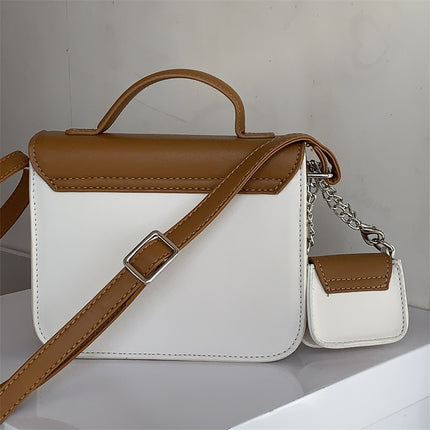 Bag Women's Crossbody Small Square Bag 2023 New Cream Cute Cambridge Bag ins Style High-Level Coloring Shoulder Bag