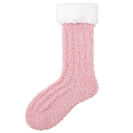 Coral Fleece Socks Women's Winter fleece-lined Thickened Warm Floor Socks Home Sleep Plush Autumn and Winter Snow Moon Socks