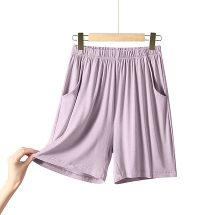 Women's Summer New Modal Shorts Home Pajama Pants Five-point Pants Thin Mid-waist Casual Solid Color Half Pants for Outer Wear