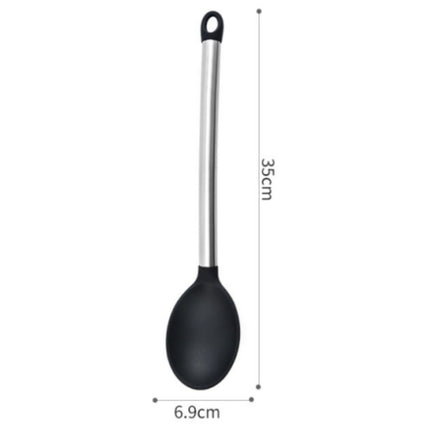 Silicone kitchenware suit 8-piece set stainless steel tube handle spatula baking scraper egg beater cooking hot pot spoon