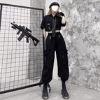 Detachable shoulder straps - black pants (with chain) / S