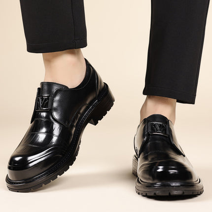 Men's Casual Business Leather Shoes with Slip-Ons, Factory Direct Sales, New One-Piece Drop Shipping, First-Layer Cowhide Business Formal Shoes