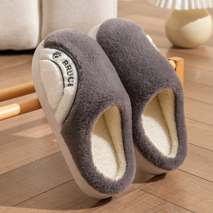 Cixi Cotton Slippers for Women, Spring, Autumn and Winter Home Use, Indoor Non-Slip Couple Home Warm Winter Plush Men's Slippers