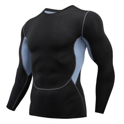 2025 new in stock quick-drying breathable outdoor running sports compression tight fitness training printed long sleeve top
