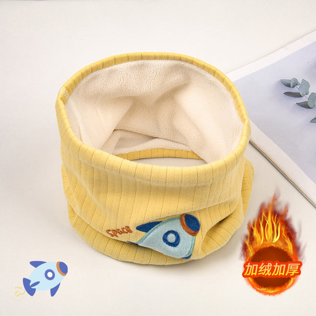 Children's Neck Warmer Autumn and Winter Fleece-Lined Warm A-Class Scarf Thickened Windproof Neck Gaiter Multifunctional Hat Neck Protector Cartoon