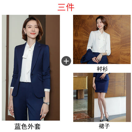 2023 autumn and winter professional style suit female manager professional attire temperament goddess fan sense suit suit pink small suit