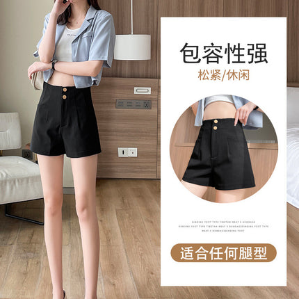 Pocket Mobile Phone Summer Korean Style New Fashion Outer Wear High Waist A- line Leggings Casual Slimming Suit Shorts