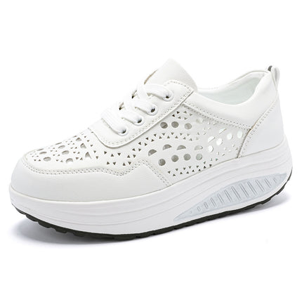 Popular White Shoes for Women, Mother's Shoes, 2025 Spring & Fall New Rocking Shoes, Sports Shoes, Thick-Soled Casual Shoes, Breathable Shoes