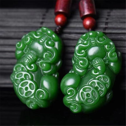 High-Quality Imitation Hetian Jade Jasper Spinach Green Outer Mongolia Material Pendant Jade Jewelry Pendant for Sales Opening Gift Live Broadcast Model