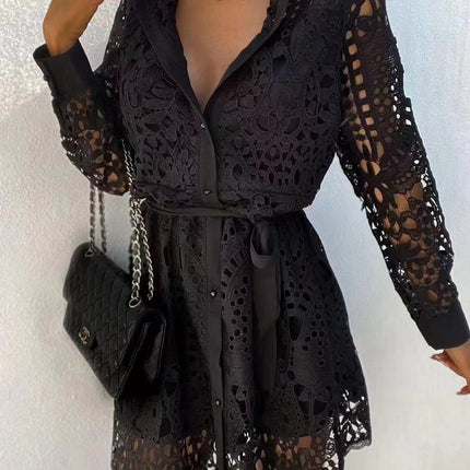 2023 Europe and the United States cross-border new Amazon AliExpress fashion temperament lace mini lace dress