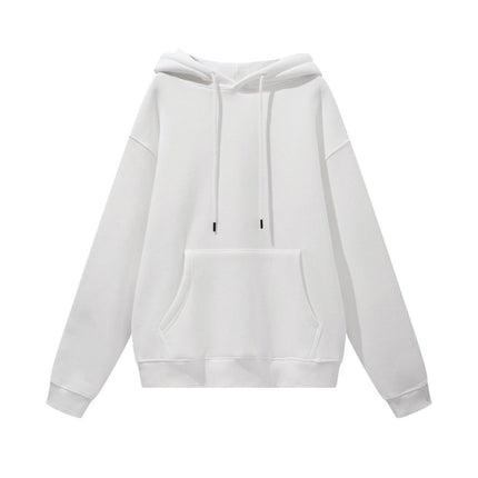 Men's Autumn and Winter 345g Pure Color Hoodie Thickeneded and Velvet Oversize Brushed Men's Hooded Sweatshirt Thickeneded and Warm
