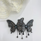 Double butterfly tassel duckbill clip [c126-large] black / 1 pack