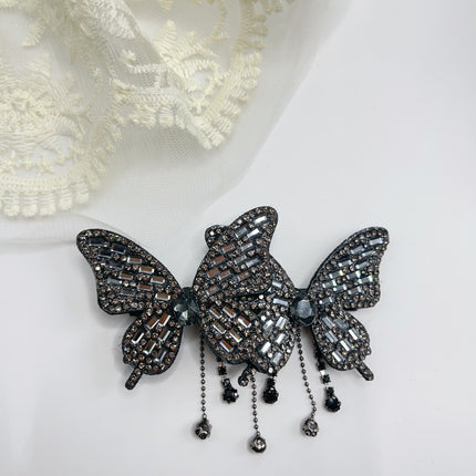 New Original Design Hepburn Style Elegant Butterfly Beads Tassel Clip Broken Hair Bangs Clip 2025 Internet Celebrity